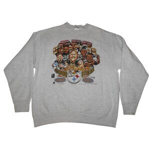 Vintage 1995 Pittsburgh Steelers Super Bowl XXX Caricature Sweatshirt XL
